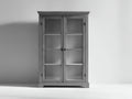 Vitrine - Bois-Verre - 96x41x166 cm - Gris - Style traditionnel