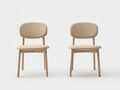 Chaise de salle à manger - Similicuir-Bois - 52 x 49 x 81 cm - Beige-Bois clair - Scandinave