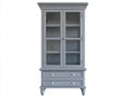 Vitrine - Bois-Verre - 88x40x186 cm - Gris clair - Style traditionnel