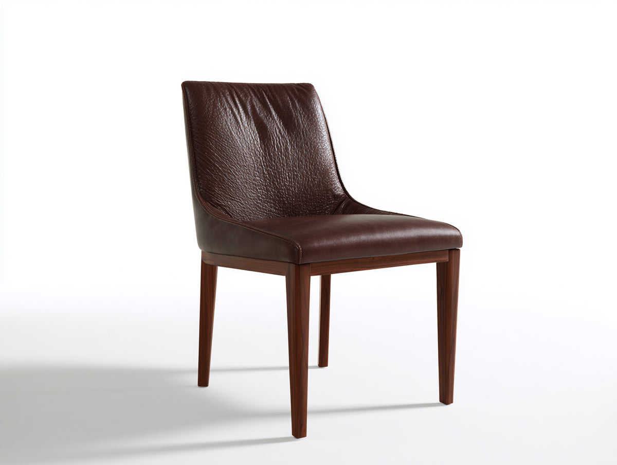 Chaise de salle à manger - Similicuir-Bois - 55 x 49 x 86 cm - Chocolat-Bois brun - Classique moderne