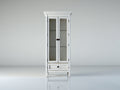 Vitrine - Bois-Verre - 68x36x181 cm - Blanc - Style campagne