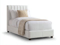 Lit simple - Similicuir - 208 x 106 x 112 cm - Blanc - Moderne