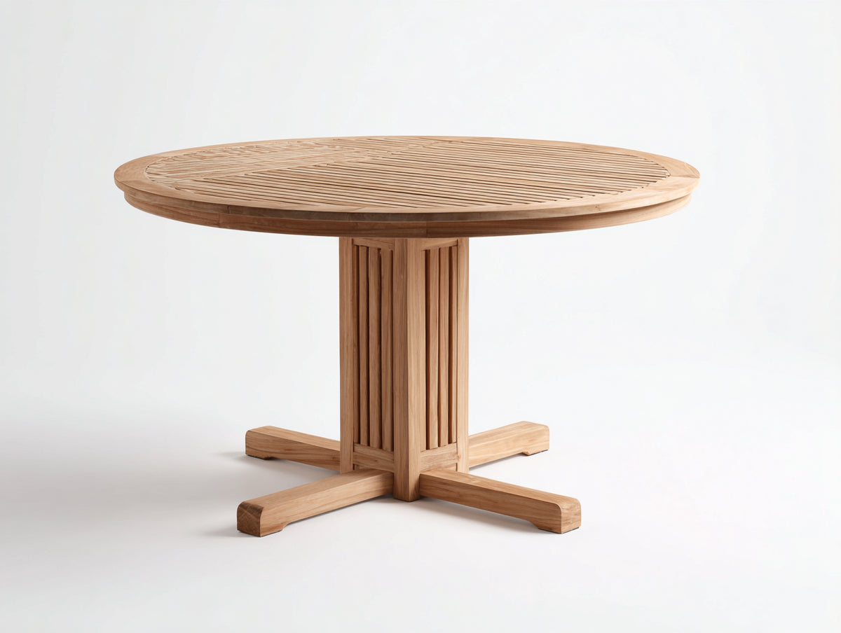 Table de jardin - Bois - 130 x 130 x 76 cm - Bois clair - Scandinave