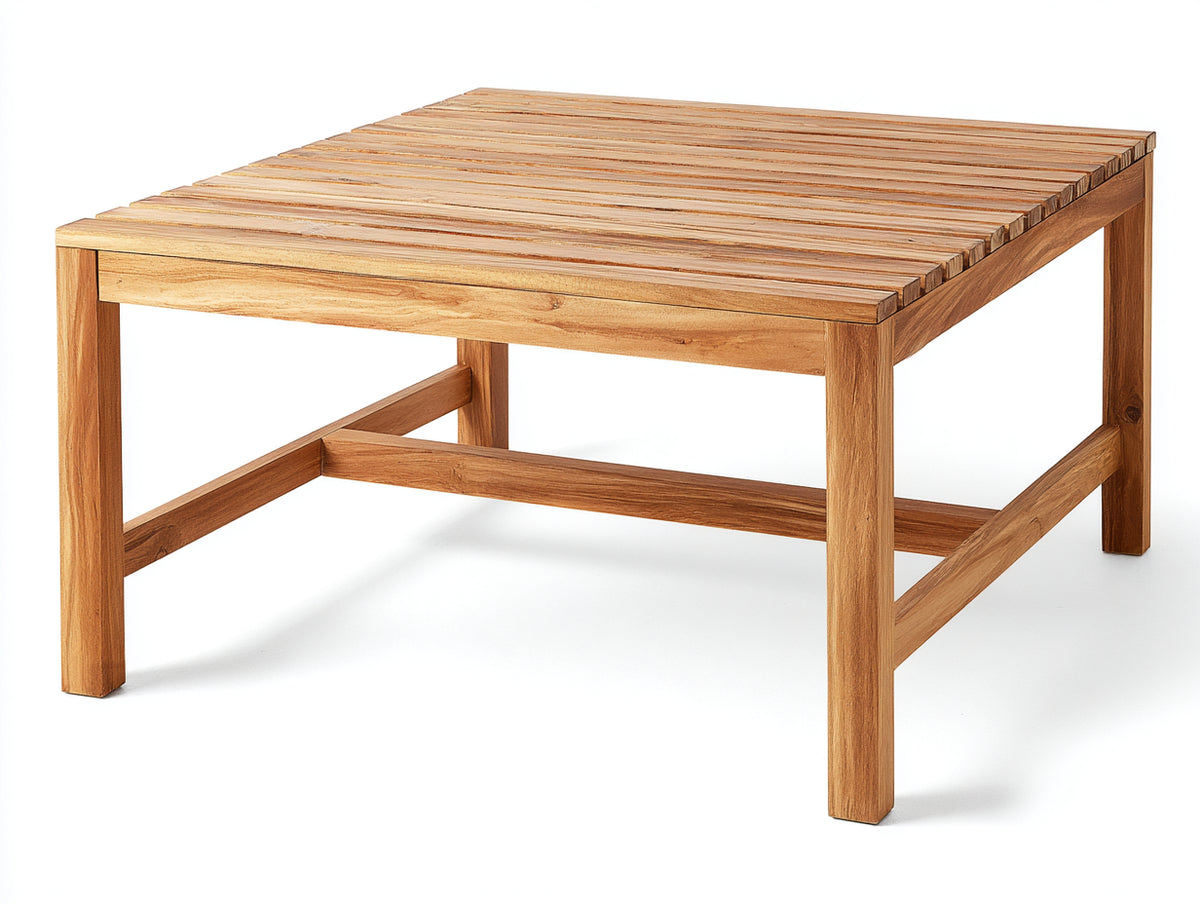 Table de jardin - Bois - 140 x 90 x 75 cm - Bois naturel - Minimaliste