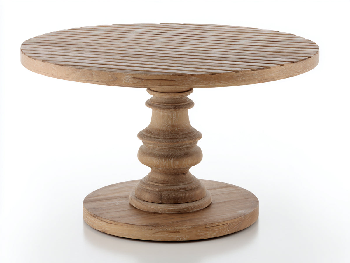 Table de jardin - Bois - 108 x 108 x 74 cm - Bois blanchi - Vintage