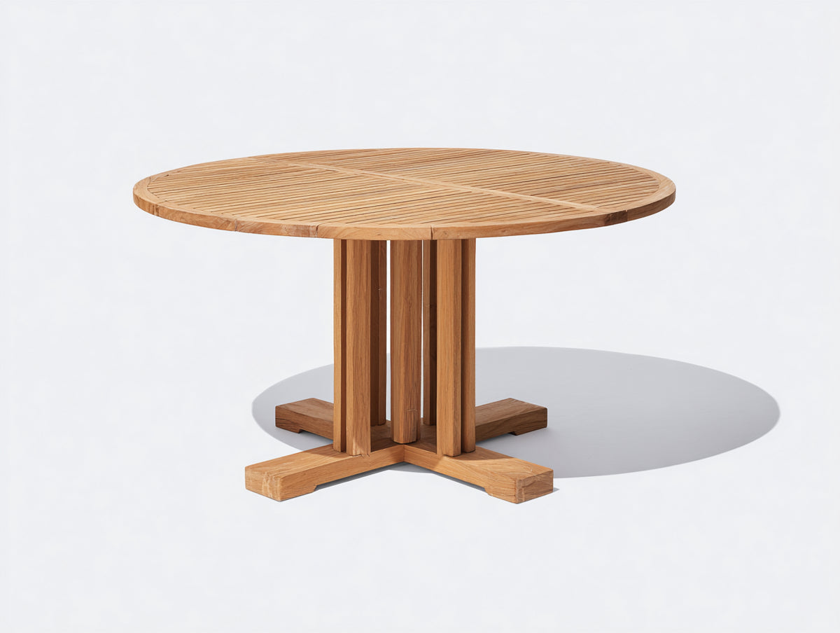 Table de jardin - Bois - 128 x 128 x 75 cm - Bois miel - Minimaliste