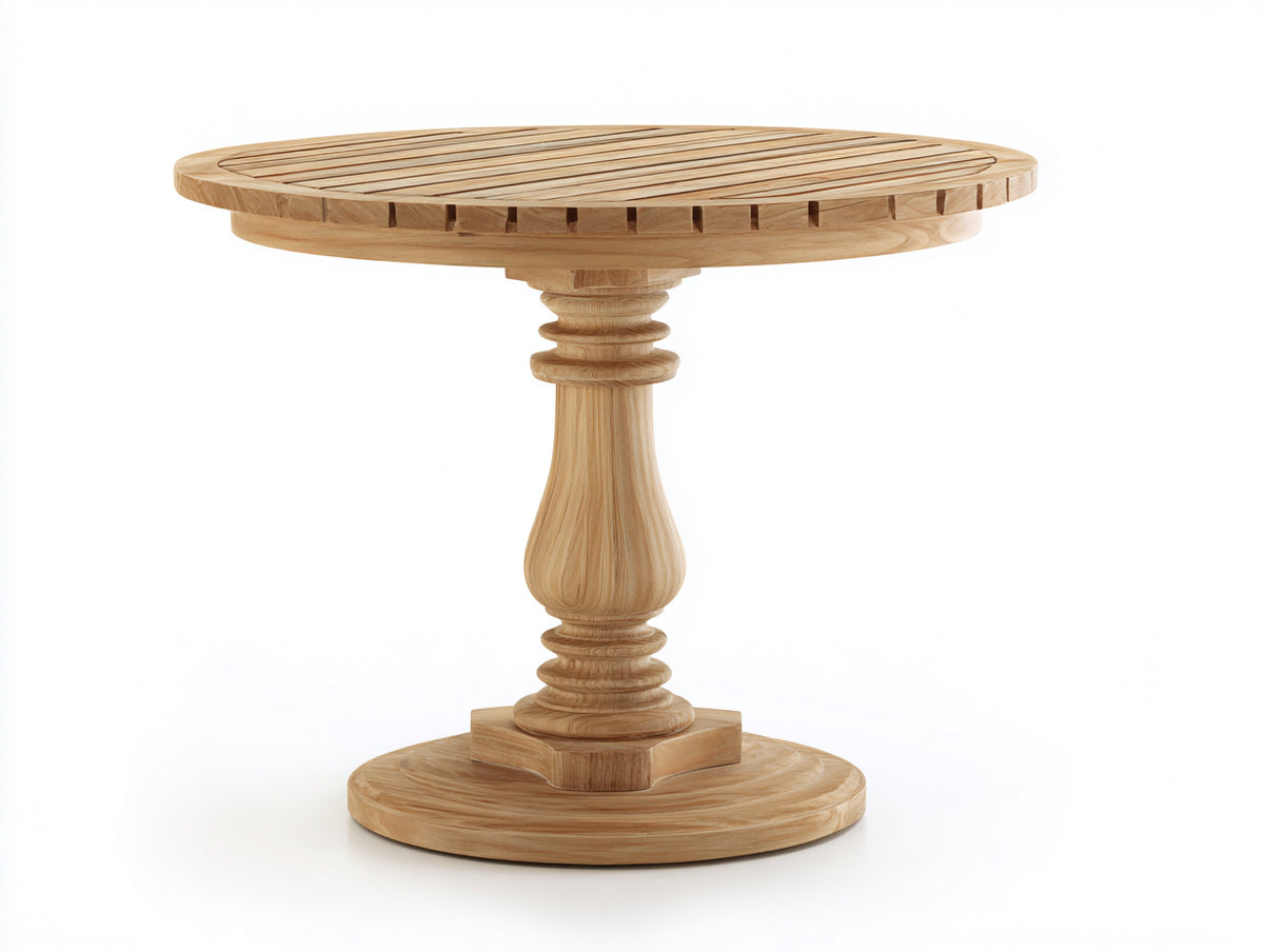 Table de jardin - Bois - 112 x 112 x 75 cm - Bois clair - Classique