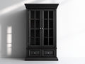 Vitrine - Bois-Verre - 104x44x192 cm - Noir - Style classique élégant