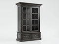 Vitrine - Bois-Verre - 112x45x194 cm - Gris anthracite - Style classique