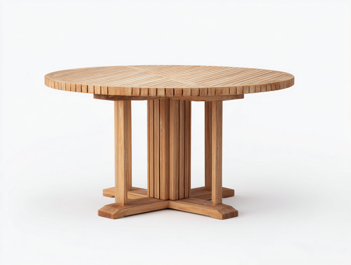 Table de jardin - Bois - 130 x 130 x 76 cm - Bois naturel - Architectural