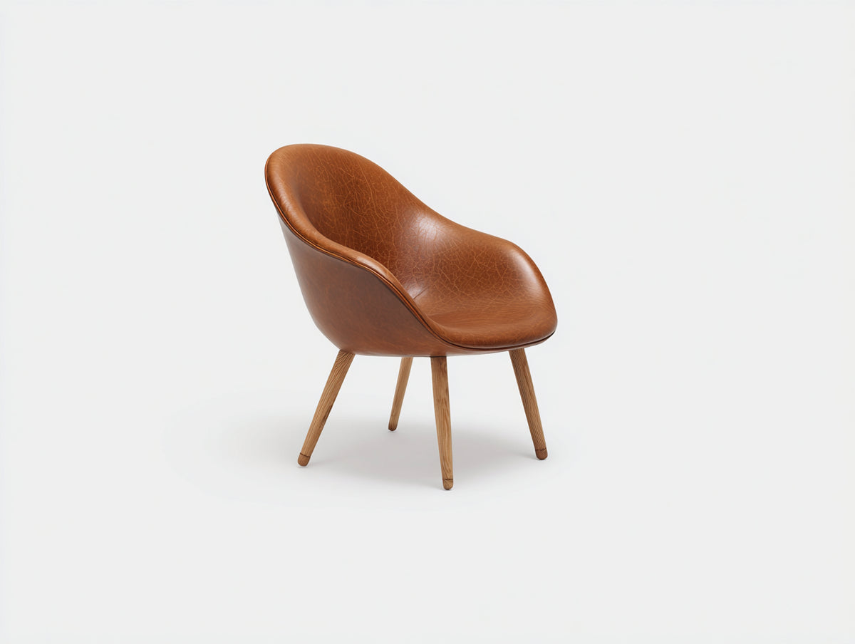 Chaise de salle à manger - Similicuir-Bois - 67 x 62 x 82 cm - Cognac-Bois naturel - Scandinave rétro