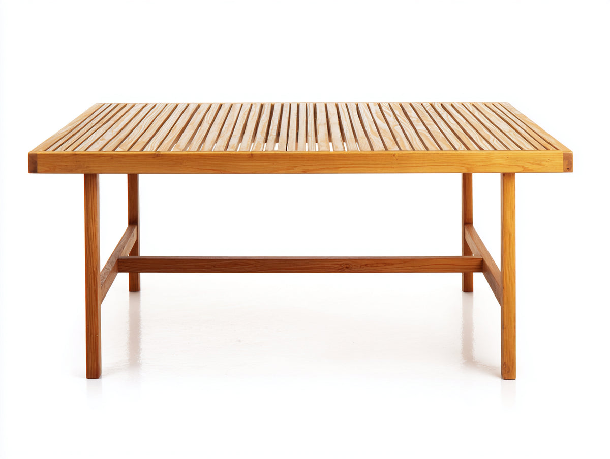 Table de jardin - Bois - 155 x 85 x 75 cm - Bois doré - Contemporain