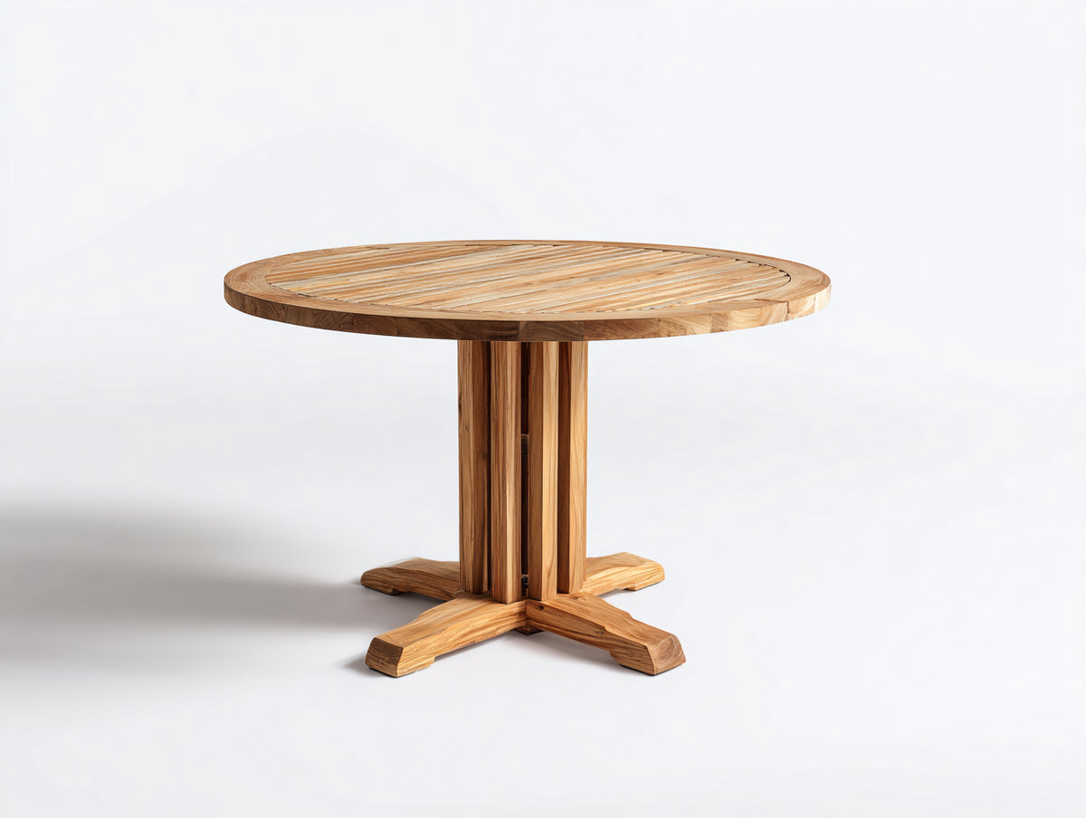 Table de jardin - Bois - 110 x 110 x 74 cm - Bois naturel - Rustique