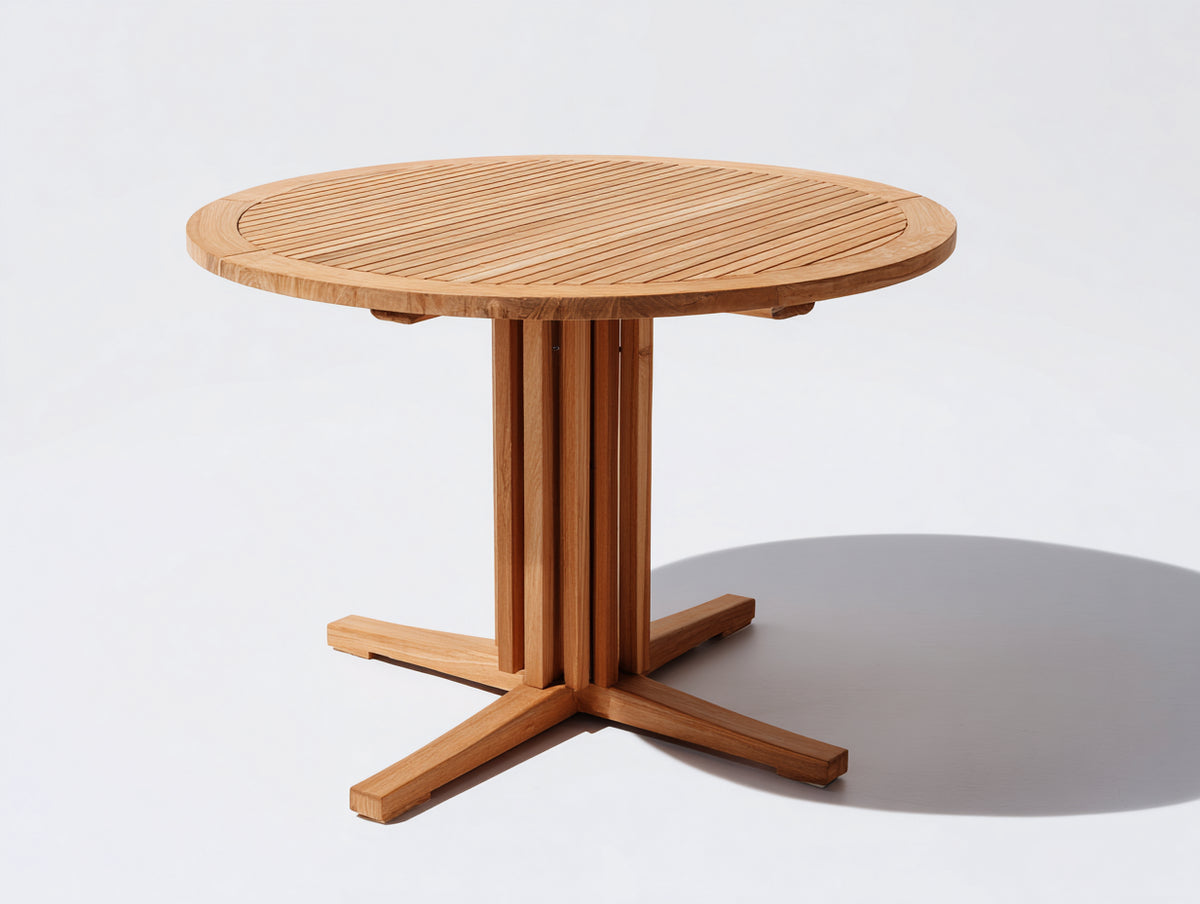 Table de jardin - Bois - 120 x 120 x 75 cm - Bois naturel - Contemporain