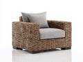 Fauteuil de jardin - résine tressée-tissu - 98x91x86 cm - brun-gris clair - style contemporain